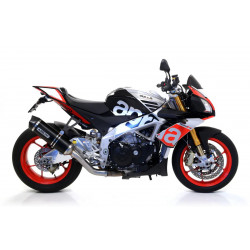ARROW HOM. ALUMINIUM DARK RACE-TECH SILENCER WITH CARBON END CAP FOR ARROW LINK PIPE APRILIA RSV4 15/16-TUONO V4 1100 15/16