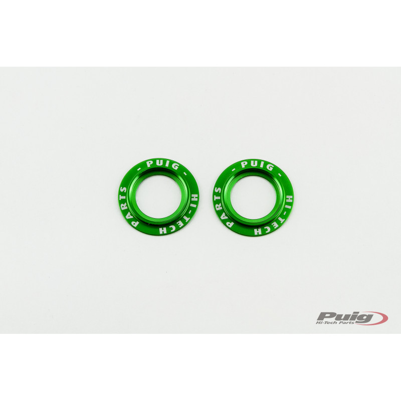PUIG Set Aluminium rings Green for PHB19 FRONT FORK PROTECTOR