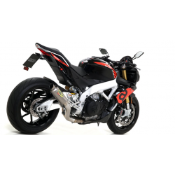 ARROW GP2 TITANIUM SILENCER+STAINLESS STEEL LINK PIPE FOR ORIGINAL COLLECTORS TUONO V4 1100 '17-18