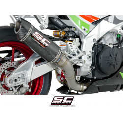SC-Project Oval racing Muffler, Matt Carbon fiber with Carbon fiber end cap Tuono V4 '17-20