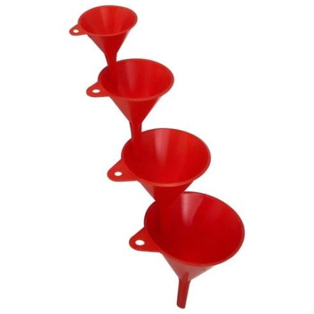 Plast tratt set - Röda 60/80/100/120 MM