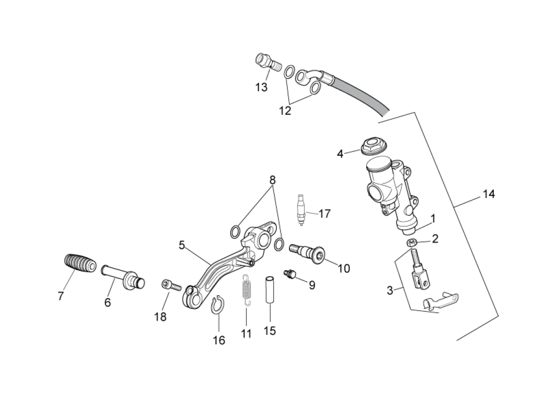 Rear master cylinder