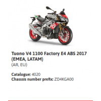 Tuono V4 1100 Factory E4 ABS 2017 (EMEA, LATAM)