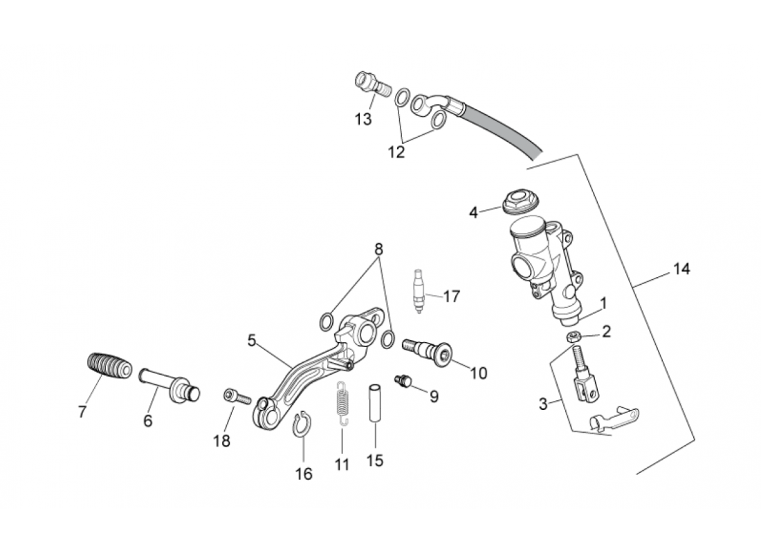 Rear master cylinder