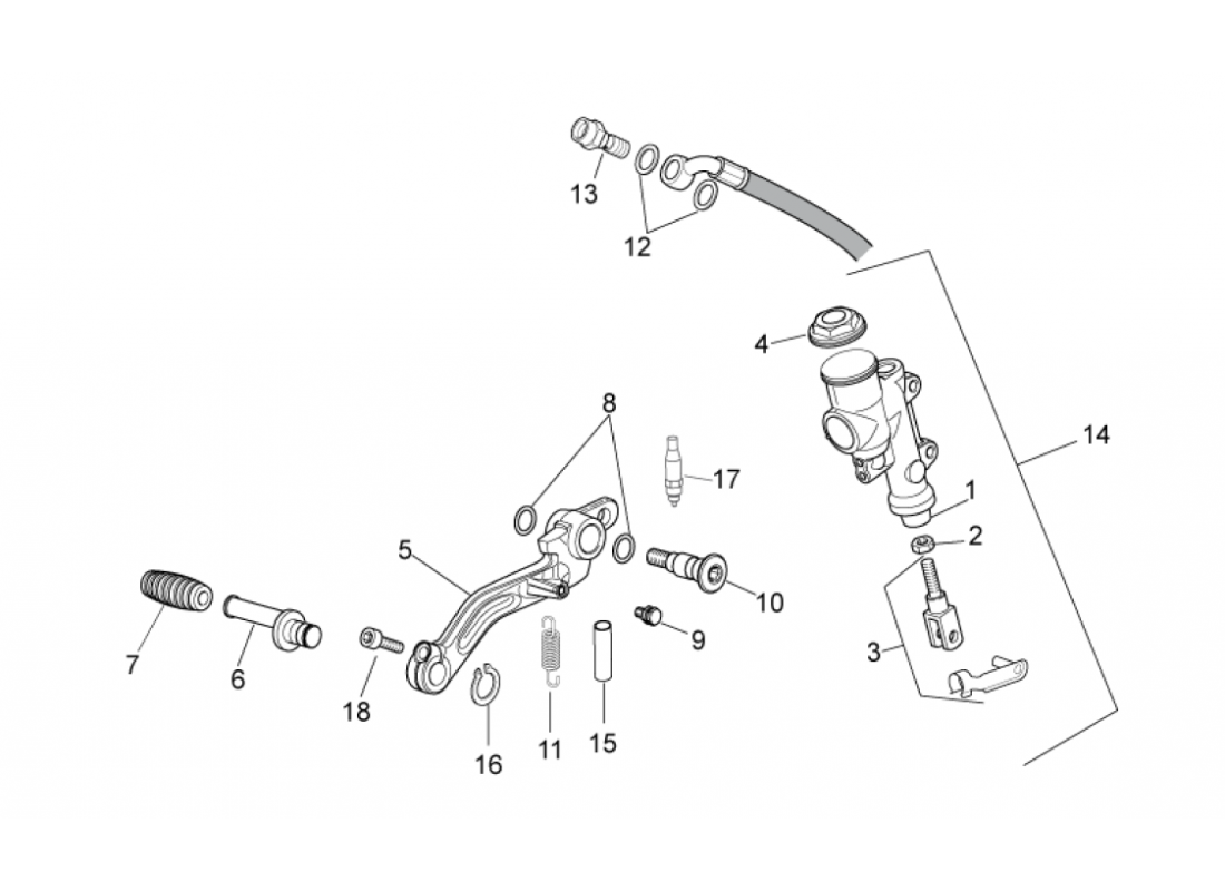 Rear master cylinder