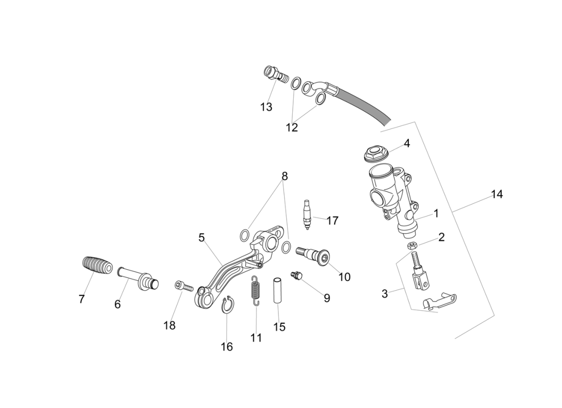 Rear master cylinder