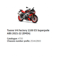 Tuono V4 Factory 1100 E5 Superpole ABS 2021-22 (EMEA)